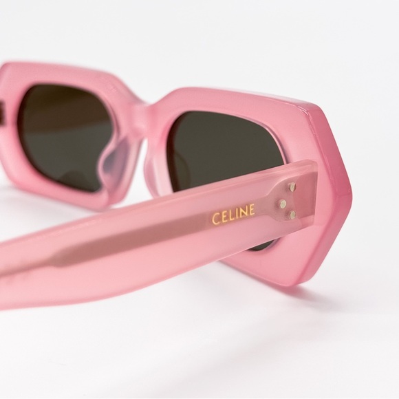 NEW CELINE CL40243I 72J SUNGLASSES GEOMETRIC PINK GREY WOMEN CELINE EYEWEAR - Picture 7 of 10